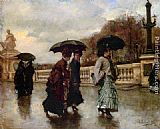 Eduardo Leon Garrido Famous Paintings - Elegantes sous la pluie